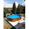 Ovalni montažni bazen GRE Wood - set (dubina 1.32m)